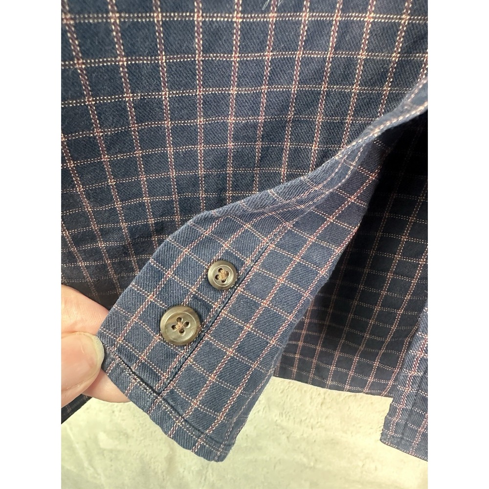GANT Cambridge Twill Mens XL Blue Check Cotton Button-Down Long Sleeve Shirt - Picture 7 of 12